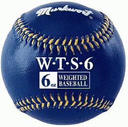 Weighted 9 Leather Covered Training Baseball 6 OZ  Build your arm strength with Mark